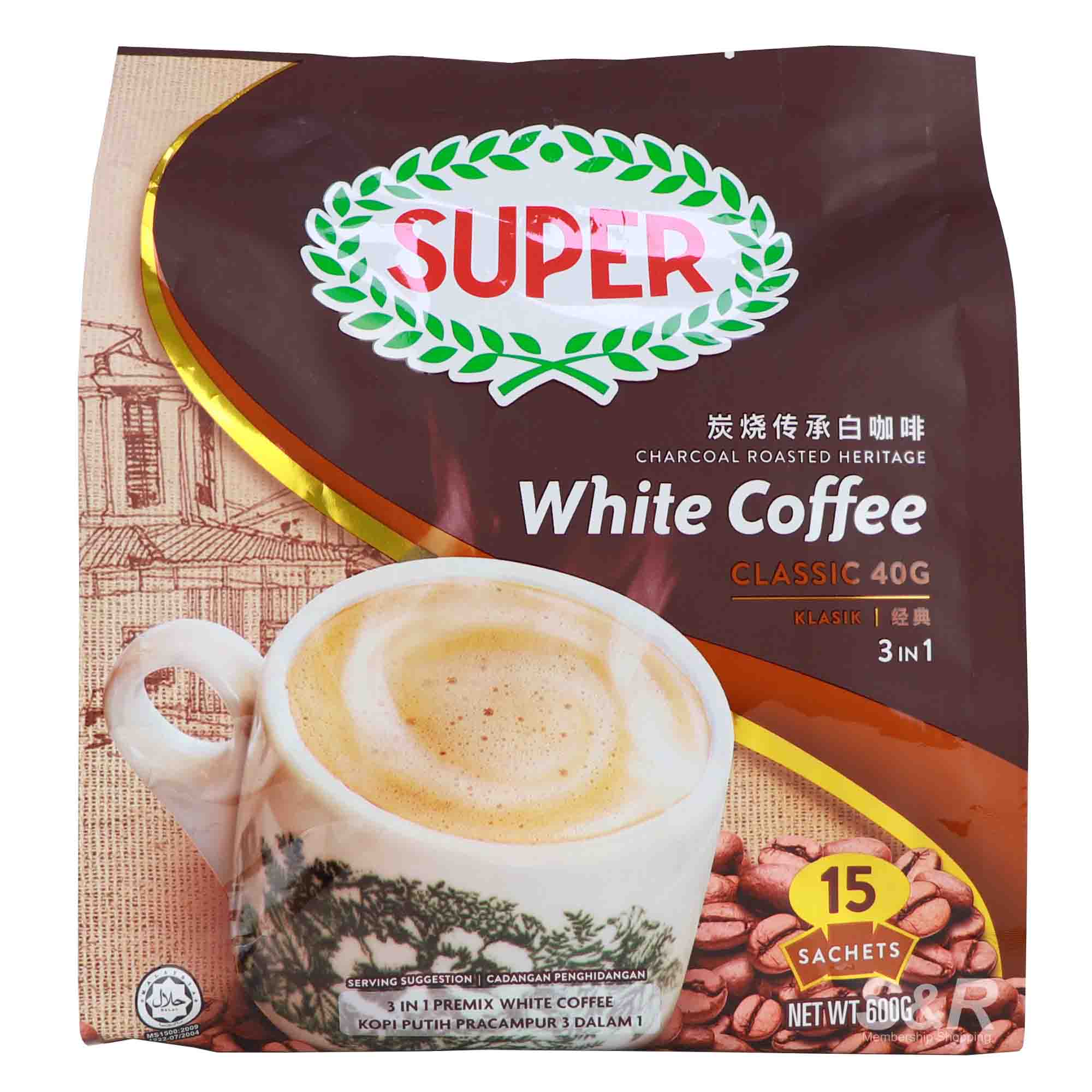 Super Charcoal Roasted White Coffee Classic 15 sachets Super Charcoal Roasted White Coffee Classic 15 sachets
